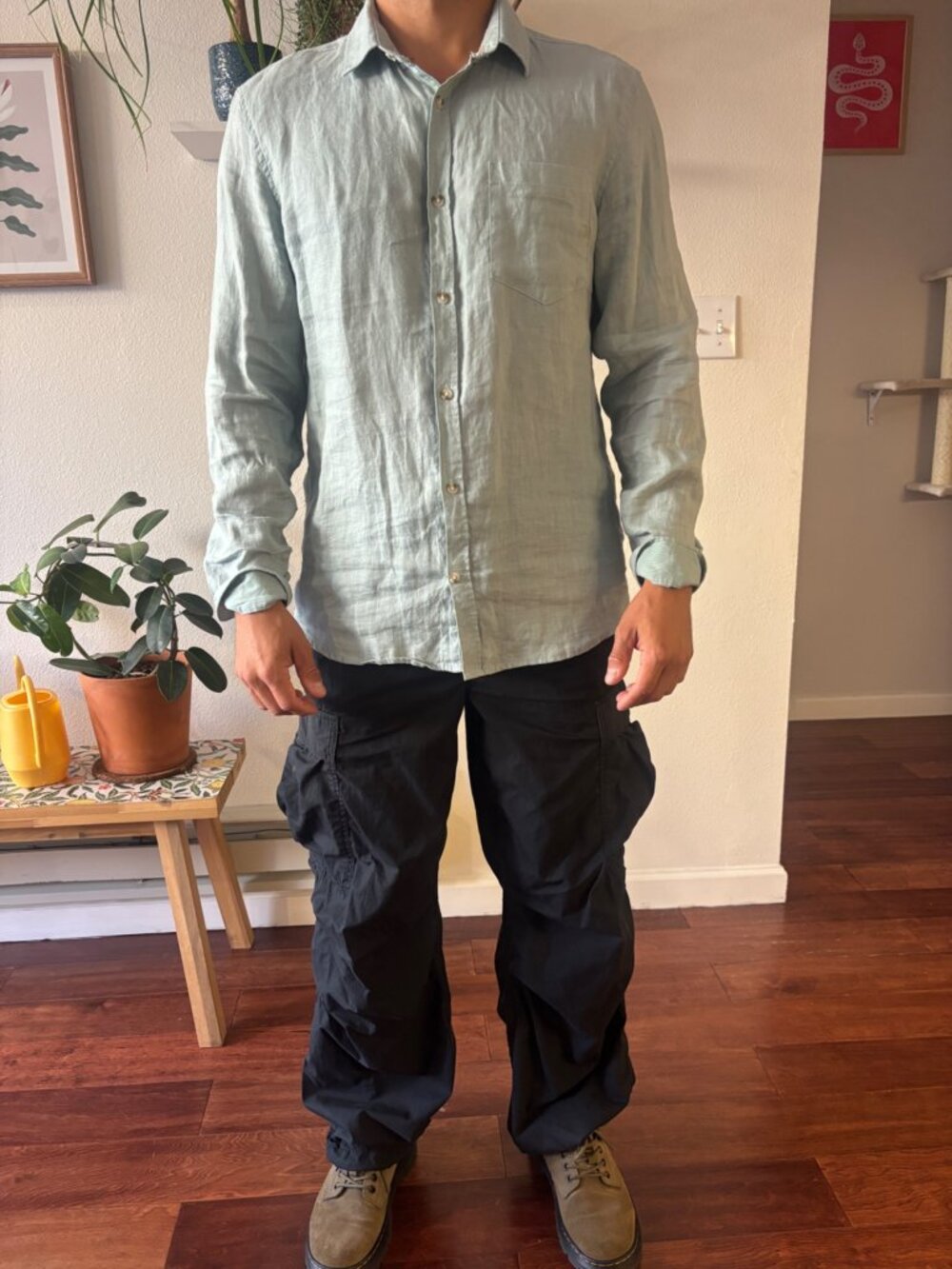 TNA Black Nylon Cargo Pants Size M